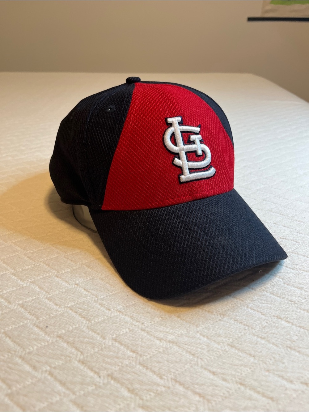 Fitted St. Louis Cardinals Baseball Cap, embroidered logo, red & navy, L/XL MLB